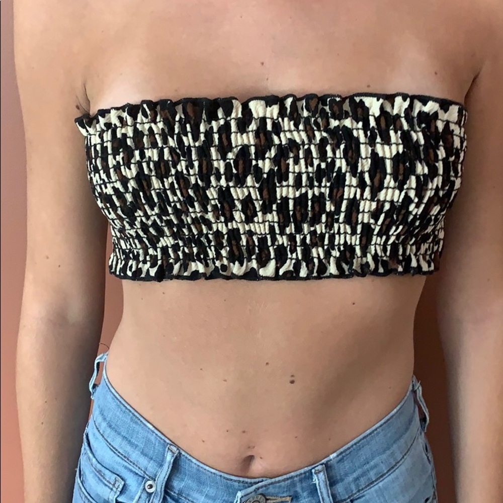 Style Rack Stretchy Leopard Print Bandeau Top
